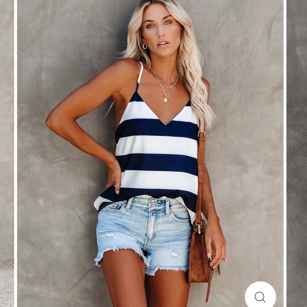 Vici Collection East Port Striped Racerback Tank